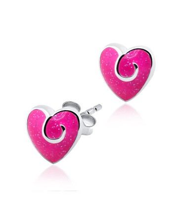 Enamel Heart Stud Earring STE-104